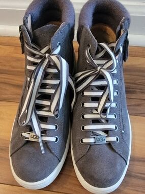 UGG Gray Suede High-Top Sneakers